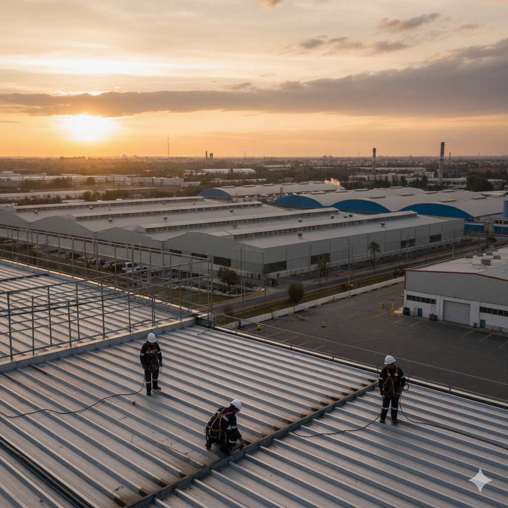 empresa de mantenimiento industrial en México trabajando en planta